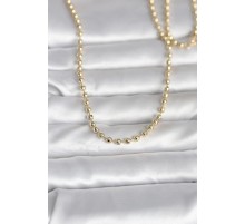 CM 14K Gold Renk Top Zincirli Model 60 cm Kadın Kolye - TJ-BKO10987
