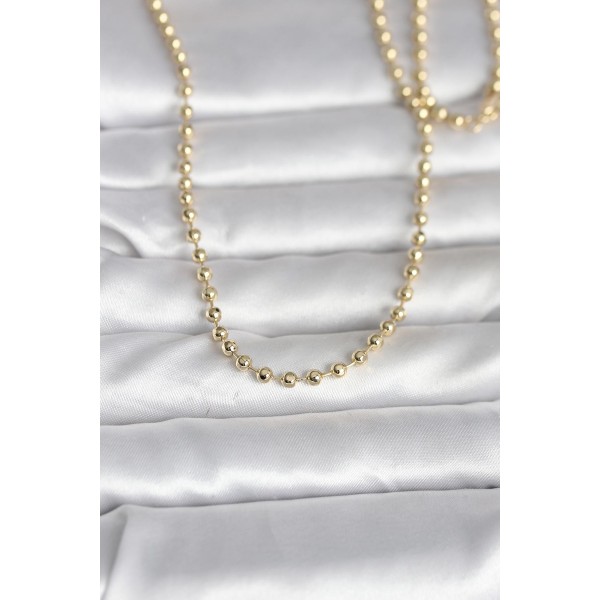 CM 14K Gold Renk Top Zincirli Model 60 cm Kadın Kolye - TJ-BKO10987