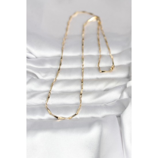 CM 14K Gold Renk Kesme Çubuk Zincirli Model 60 cm Kadın Kolye - TJ-BKO10988