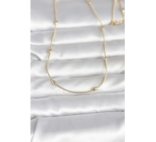 CM 14K Gold Renk Yılan Zincirli Damla Topçuk Model 60 cm Kadın Kolye - TJ-BKO10990