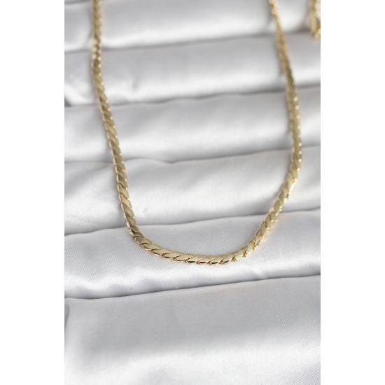 CM 14K Gold Renk Yassı Model 60 cm Kadın Kolye - TJ-BKO10994