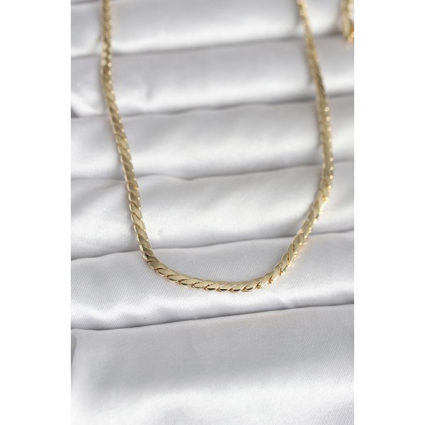 CM 14K Gold Renk Yassı Model 60 cm Kadın Kolye - TJ-BKO10994