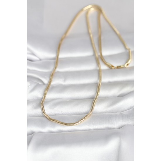 CM 14K Gold Renk Yılan Zincir Model 60 cm Kadın Kolye - TJ-BKO10995