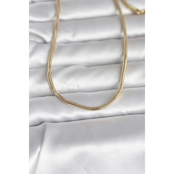 CM 14K Gold Renk Yılan Zincir Model 60 cm Kadın Kolye - TJ-BKO10995