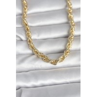 CM 14K Gold Renk Kalın Burgu Zincirli Model 60 cm Kadın Kolye TJ-BKO10997