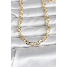 CM 14K Gold Renk Kalın Halka Zincirli 60 cm Kadın Kolye TJ-BKO10999