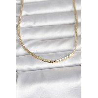 CM 14K Gold Renk Yassı Zincir Model 45 cm Kadın Kolye TJ-BKO11002