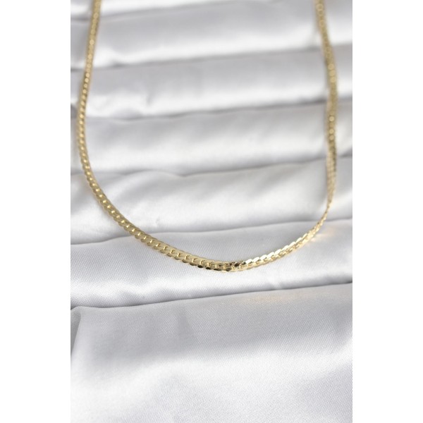 CM 14K Gold Renk Yassı Zincir Model 45 cm Kadın Kolye - TJ-BKO11002