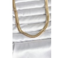 CM 14K Gold Renk Kalın Yassı Yılan Zincir Model 45 cm Kadın Kolye - TJ-BKO11006