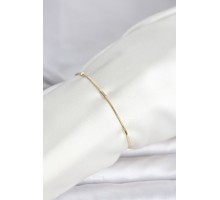 CM 14K Gold Renk Barlı Yılan Zincir Model Kadın Bileklik - TJ-BB8277