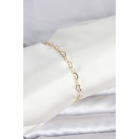 CM 14K Gold Renk Kalpli Zincir Model Kadın Bileklik - TJ-BB8278