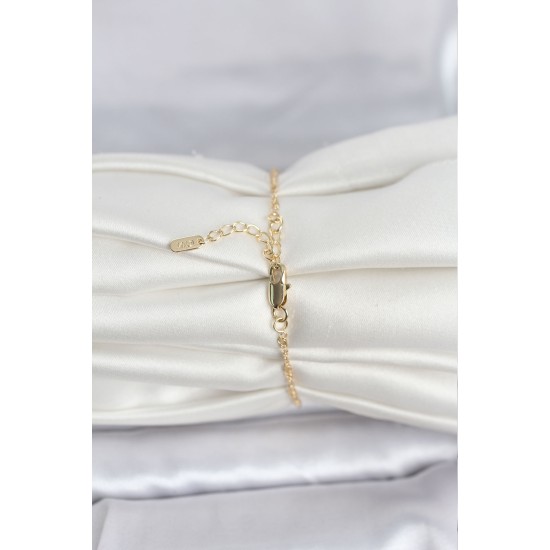 CM 14K Gold Renk Ezme Burgu Zincir Model Kadın Bileklik - TJ-BB8280