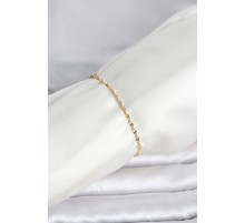 CM 14K Gold Renk Yassı Ezme Burgu Model Kadın Bileklik - TJ-BB8282