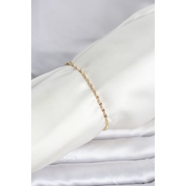 CM 14K Gold Renk Yassı Ezme Burgu Model Kadın Bileklik TJ-BB8282