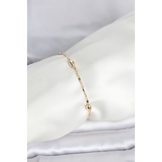 CM 14K Gold Renk Damla Topçuk Model Kadın Bileklik - TJ-BB8284