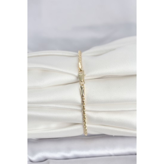 CM 14K Gold Renk Burgulu Zincir Model Kadın Bileklik - TJ-BB8288