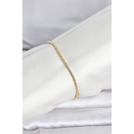CM 14K Gold Renk Burgulu Zincir Model Kadın Bileklik - TJ-BB8288