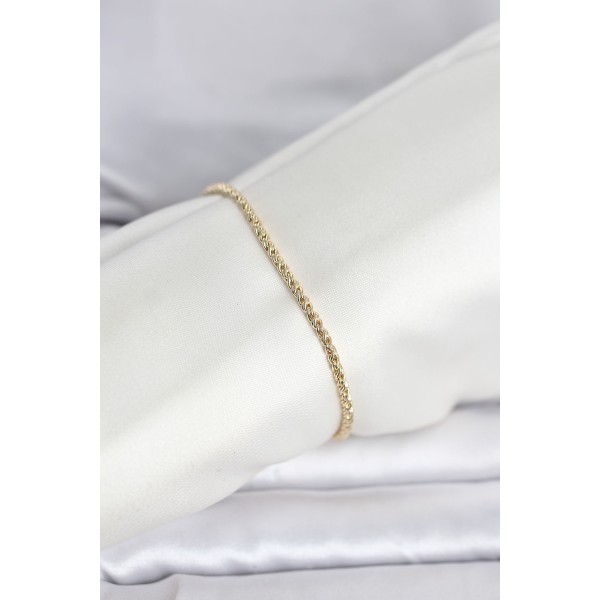 CM 14K Gold Renk Burgulu Zincir Model Kadın Bileklik - TJ-BB8288