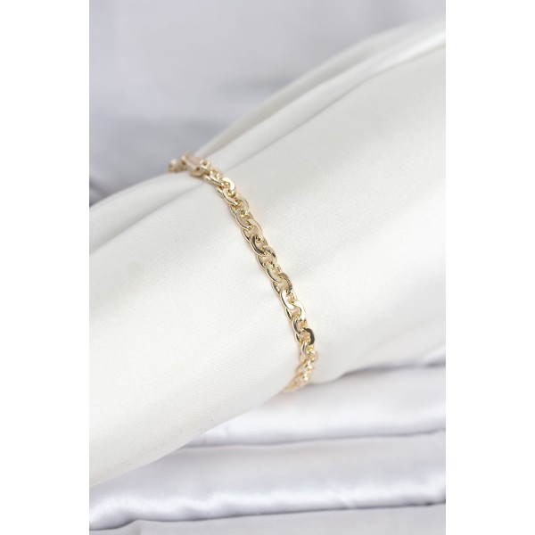 CM 14K Gold Renk Zincir Model Kadın Bileklik - TJ-BB8289