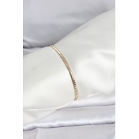 CM 14K Gold Renk Yassı Zincir Model Kadın Bileklik TJ-BB8291