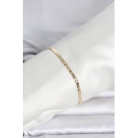CM 14K Gold Renk Yassı Ezme Zincir Model Kadın Bileklik TJ-BB8292