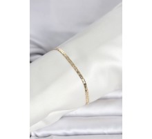 CM 14K Gold Renk Yassı Ezme Zincir Model Kadın Bileklik - TJ-BB8292