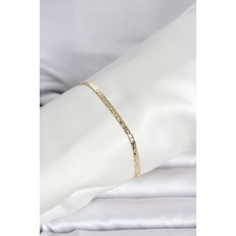 CM 14K Gold Renk Yassı Ezme Zincir Model Kadın Bileklik TJ-BB8292