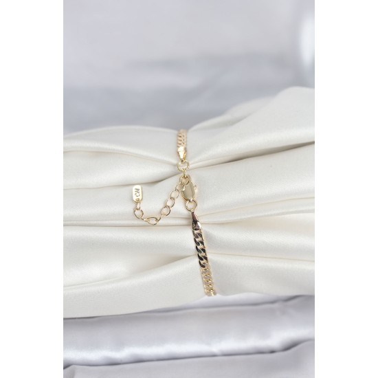 CM 14K Gold Renk Zincirli Model Kadın Bileklik - TJ-BB8294