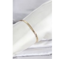 CM 14K Gold Renk Lazerli Yassı Zincir Model Kadın Bileklik - TJ-BB8295