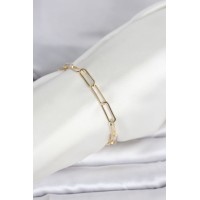 CM 14K Gold Renk Kalın Ataç Zincir Model Kadın Bileklik TJ-BB8296