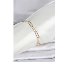 CM 14K Gold Renk Kalın Ataç Zincir Model Kadın Bileklik - TJ-BB8296