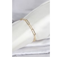 CM 14K Gold Renk Kalın Ataç Zincir Model Kadın Bileklik - TJ-BB8296