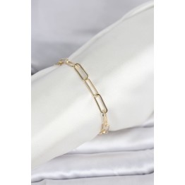 CM 14K Gold Renk Kalın Ataç Zincir Model Kadın Bileklik TJ-BB8296