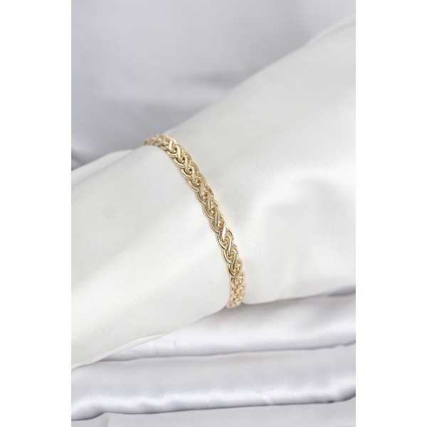 CM 14K Gold Renk Sarmal Zincir Model Kadın Bileklik - TJ-BB8298