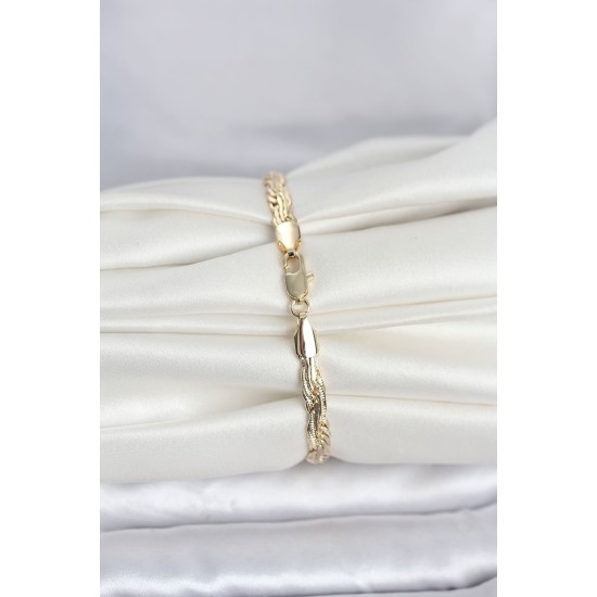 CM 14K Gold Renk Ezme Sarmal Zincir Model Kadın Bileklik - TJ-BB8299
