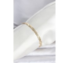 CM 14K Gold Renk Ezme Sarmal Zincir Model Kadın Bileklik - TJ-BB8299