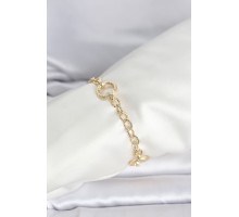 CM 14K Gold Renk Lazerli Halka Model Kadın Bileklik - TJ-BB8300