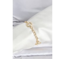 CM 14K Gold Renk Lazerli Halka Model Kadın Bileklik - TJ-BB8300