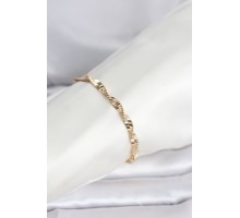 CM 14K Gold Renk Zincir Kalın Yassı Ezme Burgu Model Kadın Bileklik - TJ-BB8301