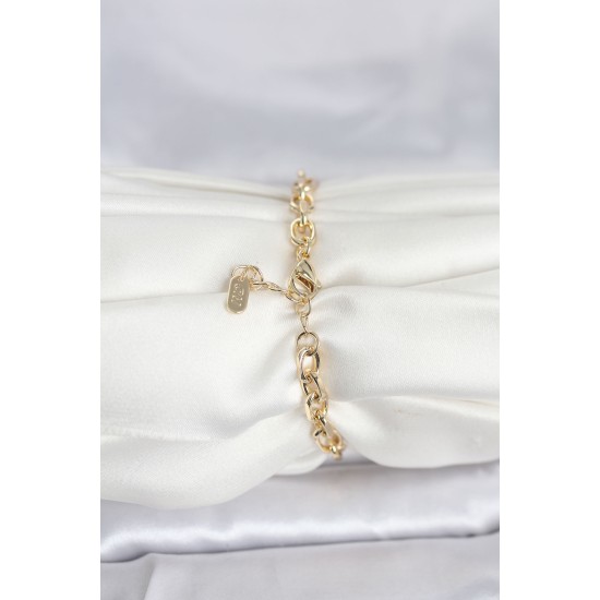 CM 14K Gold Renk Kalın Zincir Model Kadın Bileklik - TJ-BB8302