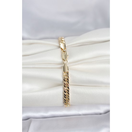 CM 14K Gold Renk Kalın Zincir Model Kadın Bileklik - TJ-BB8304