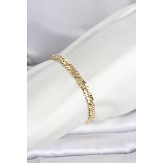 CM 14K Gold Renk Kalın Zincir Model Kadın Bileklik - TJ-BB8304