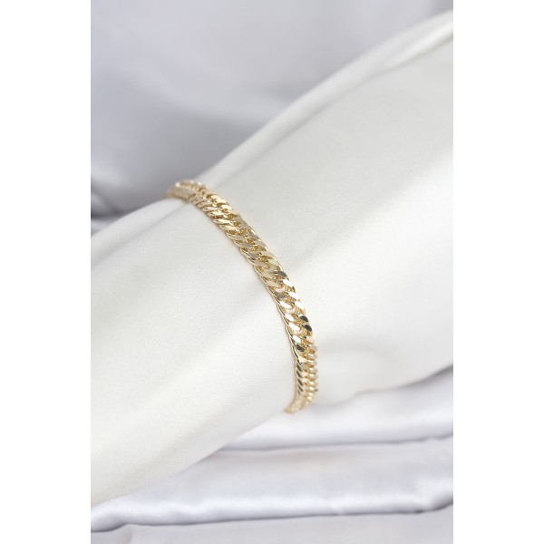 CM 14K Gold Renk Kalın Zincir Model Kadın Bileklik - TJ-BB8304