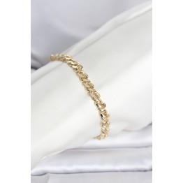 CM 14K Gold Renk Yassı Zincir Model Kadın Bileklik TJ-BB8305