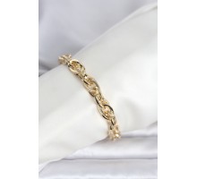 CM 14K Gold Renk Kalın Burgu Zincirli Model Kadın Bileklik - TJ-BB8306