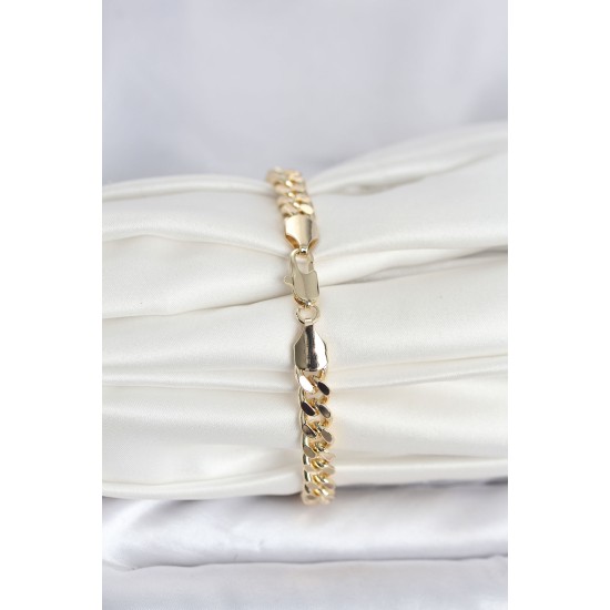 CM 14K Gold Renk Ezme Kalın Zincir Model Kadın Bileklik - TJ-BB8307