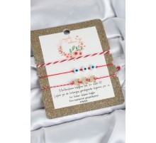 Marteniçka Bileklik 3'lü Kelebek ve Nazar Boncuklu Model - TJ-BB8314