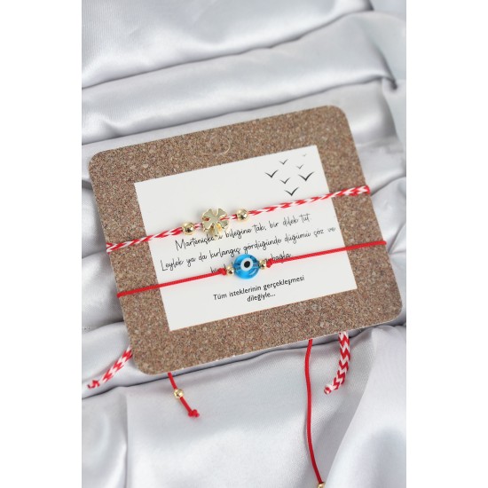 Marteniçka Bileklik 2'li Yonca ve Nazarlı Model - TJ-BB8317