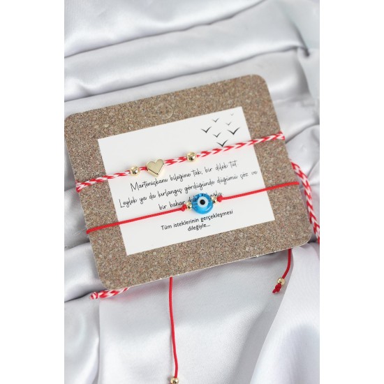 Marteniçka Bileklik 2'li Nazar ve Kalp Model - TJ-BB8319