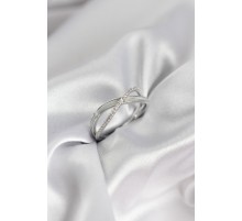 Zirkon Taşlı Sarmal Sedefli Gümüş Renk Kadın Yüzük - TJ-BYK3926